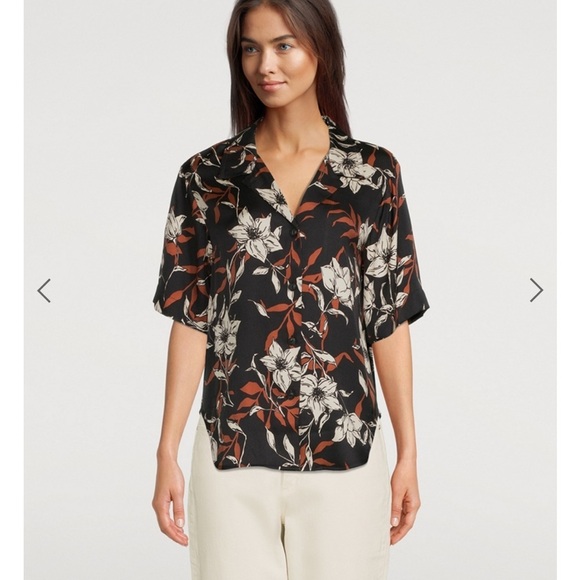 Rag & Bone Mare Short-Sleeve Shirt In Floral Print size XS - Silk blend - Picture 9 of 10